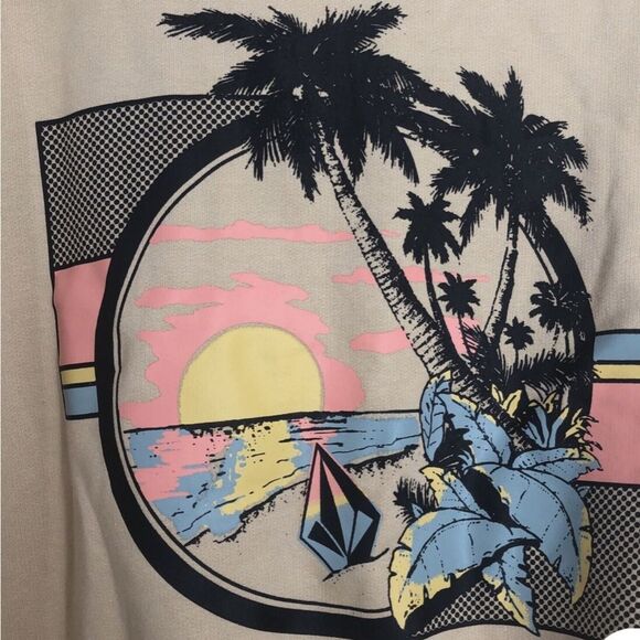 WOMEN’S STONE CO GET UP ZIP Graphic HOODIE with Tropical Sunset Design XS NWT - Picture 1 of 5